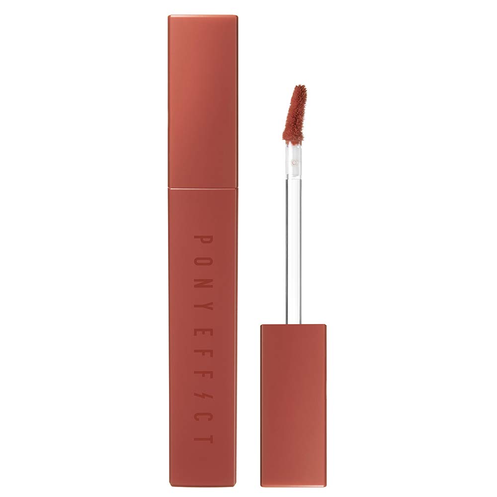 PONY EFFECT Powder Touch Lip Color 1.3oz | 008 Burn It | 8 Colors Lip Stain, Long-lasting, High Pigmentation, Silky Texture | Korean Beauty, K-beauty, makeup, cosmetics, Korean velvet lipstick