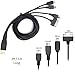 Charging Cable By Techoland - 3ft 4 in 1 Multi USB Charger for iPhone 6 6 plus 5S 4S iPad Air Min iPod touch Nano Samsung Galaxy S4 S3 S2 HTC Nexus LG Almost works with 95% of smartphones (Black)