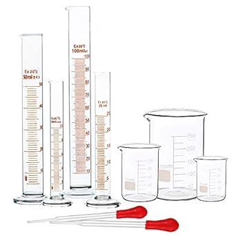 Superlele Glass Graduated Cylinder Set 10ml 25ml 50ml 100ml Thick Glass Beaker Set 50ml 100ml 250ml With 2 Droppers Amazon Com Industrial Scientific