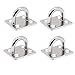Homgaty Heavy Duty Pad Eye Plate, 4Pcs 6mm 304 Stainless Steel Ceiling Hook Wall Mount Ring Hooks Marine Hanging Hardware Staple Hook Loop Oblong