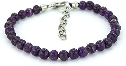 Mystic Self Amethyst Bracelet - Handmade Natural Purple Gemstone Beaded Crystal Healing Chakra Women Men Girls February Birthstone Stress Relief Jewelry Gift