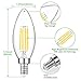 MAXvolador LED Candelabra Bulbs 40W Equivalent, E12 LED Filament Light Bulb 5000K Daylight White, 4W Decorative Chandelier Lamp, B11 Clear Glass Candle Torpedo Shape, Pack of 12