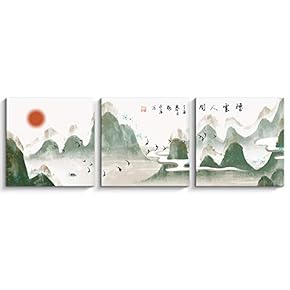3 Panels Mountain Landscape Painting Wall Bedroom Living...