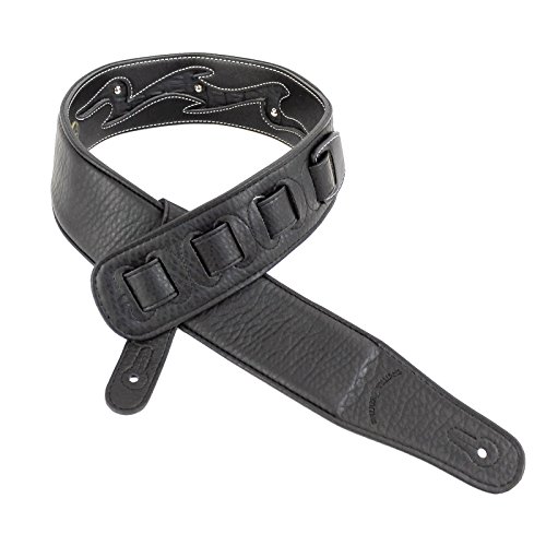 Walker & Williams GD-27 Black Lightning Strap with Gator Inserts, Antiqued Brass Coin & Nailhead Rivets - Thumbnail 6