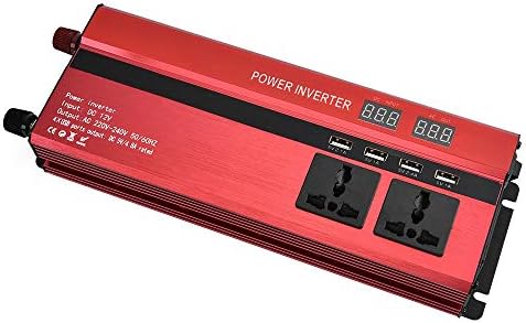 Cewaal 2000W Power Inverter, DC 12V to AC 240V Car Converter with 4 USB Ports and 3 AC Sockets, High Conversion Efficiency Overload Protection