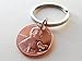 2011 Penny Keychain With Heart Around Year; Engraved Couples Keychain, 14 Year Anniversary
