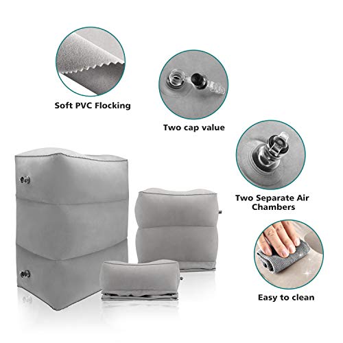 Maliton Inflatable Travel Foot Rest Pillow Kids Airplane Bed