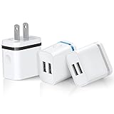 Wall Charger, 3 Pack Magic-T Portable Dual USB Plug Adapter 2 Port 10W/2A Home Travel Power Charger for iPhone 7/6 6s Plus SE, iPad, Samsung Galaxy S6 S7 Edge Android(Black Blue Silver)