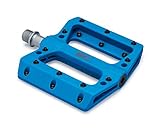 Lightweight Thermoplastic Bike Pedals by BC Bicycle Company - Great for BMX, MTB, Downhill - Wide Flat Platform with Removable Grip Pins - 9/16
