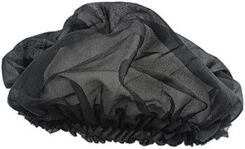Womens Hat Musheng Sleeping Hat Wide Band Satin Bonnet Cap Night Sleep Hat Hair Beauty Cap (Black)
