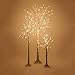 Warm White LED Birch Tree Lit Tree Décor – White Artificial Birch Tree (3 Ft, 36 Warm White LED Lights)