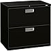 HON Brigade 2-Drawer Filing Cabinet - 600 Series Lateral Metal File Cabinet, 30
