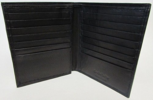 New Paul & Taylor Men's Leather Big 20 card slots Hipster Bifold Billfold Wallet (Black)