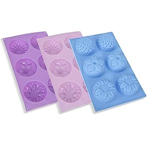 sinzau 3 stuks bakvormpjes, 3 bloemenpatronen herbruikbare bakvormpjes van siliconen, voor cake, cake pop lollipop…