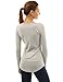 PattyBoutik Women V Neck Lace Up Curved Hem Tunic (Light Gray Medium)
