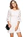 Zeagoo Women's 3/4 Sleeve Lace Cocktail Party Dress (Large, White)