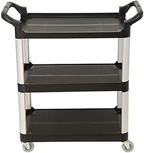 Cart,Medical Cart,Dining Car,Recoger,Beauty Salon Trolley Black Hotel Catering Cart with Handle, Plastic Food Service Rolling Trolley for Restaurants Trading Corporation, 150Kg Capacity,L-102×50,,L...