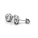 Cate & Chloe Mae 18k White Gold Stud Earrings with Round Brilliant Cut Simulated Diamond Crystals, Elegant Jewelry for Women, Gift for Her
