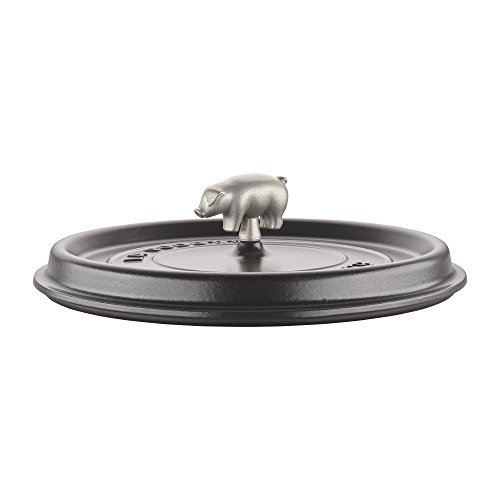 Staub Cast Iron 6qt Cochon Shallow Wide Round Cocotte Matte Black