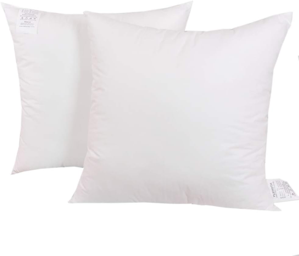 Plehoth Throw Pillow Insert (Pack of 2) 18x18 Square Form Cushion Indoor Decorative Pillows Sham Stuffer for Bed, Couch and Sofa: Home & Kitchen