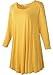 LARACE Women 3/4 Sleeve Tunic Top Loose Fit Flare T-Shirt(3X, Yellow)