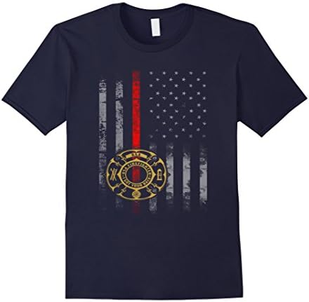 Men's Thin Red Line Firefighter American Flag shirt 3XL Navy