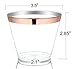 Rose Gold Rimmed Clear Hard Plastic Cups - Disposable Tumblers - 9 oz 50 Pack