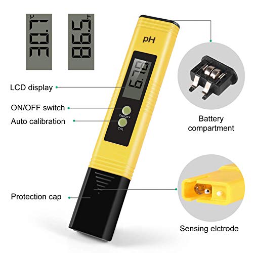 image for Spurtar Digital PH Meter Tester pH 0-14, 0.01 pH Accurate Water Qualit