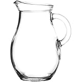 Pichet à Eau De Bohème Antique En Verre Transparent Avec émail