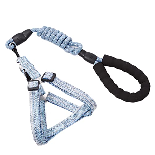 LYYDAN Dog Harness, Dog Harness Small Dog (45-70cm Bust), 1.2m Soft Breathable Nylon Dog Harnesses Set, Adjustable Dog Leashes With Soft Padded Handle For Dogs