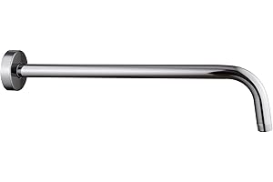 ENOUGHMEN 16 Inch Shower Arm with Flange,Stainless Steel 90 Degree Rain Shower Head Extension Arm,Wall-Mounted Shower Head Arm for Fixed Shower Head,Chrome