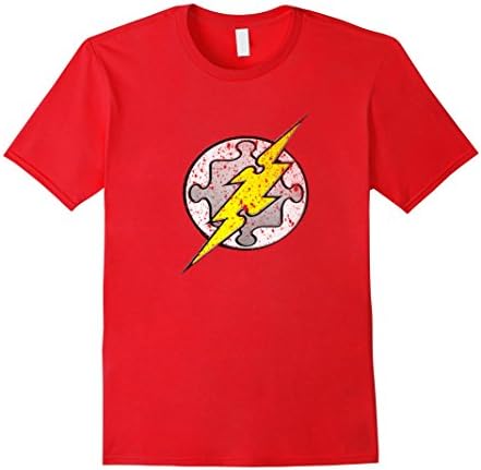 Men's Autism Awareness T-shirt Superhero Autism T-shirt Large Red