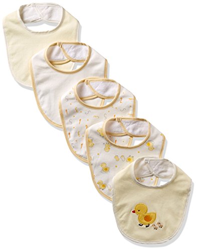 Rene Rofe Baby Baby 5 Piece Bib Set,Cute Yellow Ducks,One Size