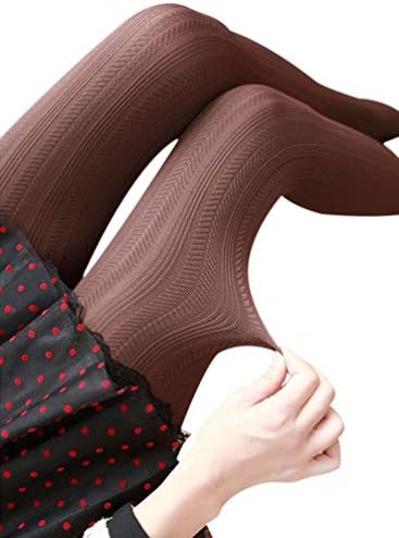 SportsWell Women's Soft Velvet Jacquard Pantyhose High Elasticity Stocking Retro Tights