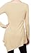 [DRSKIN] Women Handkerchief Hem Long Sleeve Tunic Top (XL, Beige)
