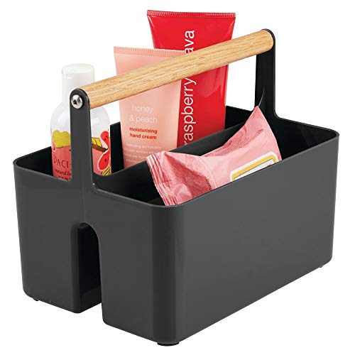 mDesign Plastic Portable Storage Organizer Utility Caddy Tote, Divided
