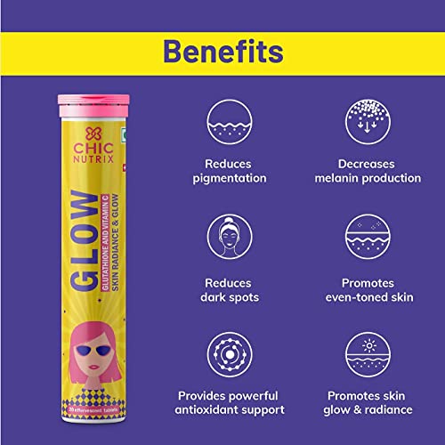 CROW Chicnutrix Glow | Japanese Glutathione 500 mg and Vitamin C for Skin  Care | Glowing & Radiant Skin - 20 Effervescent Tablets | Strawberry-Lemon  Flavour in Saudi Arabia | Whizz Vitamin C