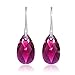 LadyColour Hot Pink Drop Pierced Earrings, Swarovski Crystals Earrings Jewelry for Women, Christmas Gifts Birthday Gifts for Women Gifts for Mom Anniversary Gifts for Her Best Friend Gifts