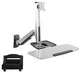 VIVO Single Monitor and Keyboard Counterbalance Sit-Stand Wall Mount | Ergonomic Standing Transition Workstation (STAND-SIT1W)