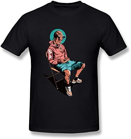Men's Cool Travis Scott Jacques Webster Black T-shirt X-Small Black