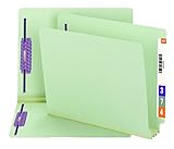 Smead End Tab Pressboard Fastener File Folder with SafeSHIELD Fastener, 2 Fasteners, 3