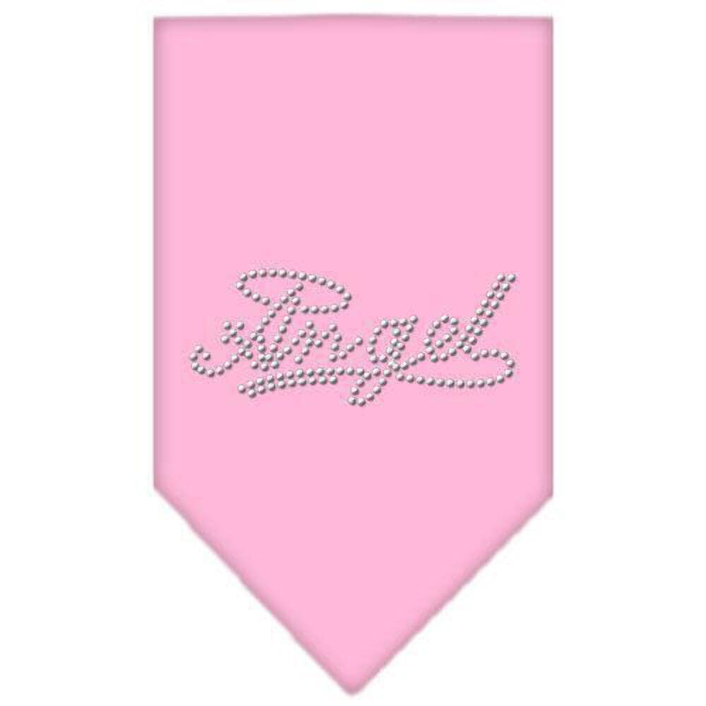 Mirage Rhinestone Angel Dog Bandana, Large, Light Pink