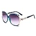 HOHAUSA Retro Fashion Oversized UV400 Sunglasses for Women UV Protection (Blue Frame)