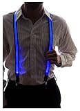 Neon Nightlife Men's Light Up LED Suspenders, One Size, Blue
