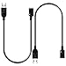 AFUNTA 2 Pack USB 2.0 Micro 5 Pin Female to Standard USB Male Extension Cable for Data Transfer -5 inch