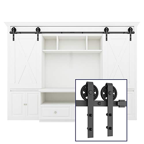 7ft Double Door Barn Door Hardware Kit Mini Sliding Door
