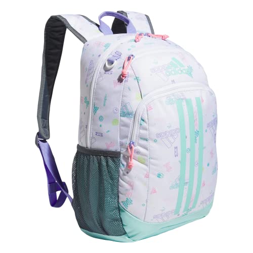 Adidas Creator Backpack, Icon Brand Love White/Flash Aqua Blue