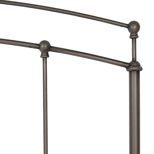Fenton Complete Bed with Metal Duo Panels and Globe Finials, Black Walnut Finish, King