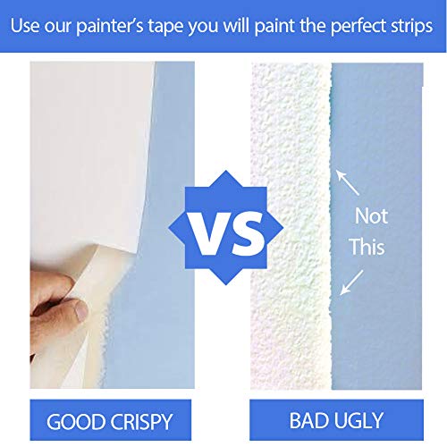 image for KIMCOME White Masking Tape  3 Pack, General Purpose Beige Painter's Ta