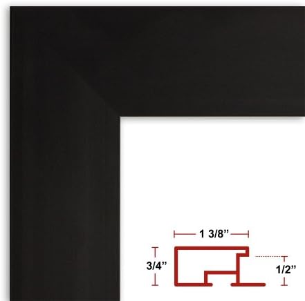 33 x 47 Satin Black Poster Frame - Profile: #99 Custom Size Picture Frame